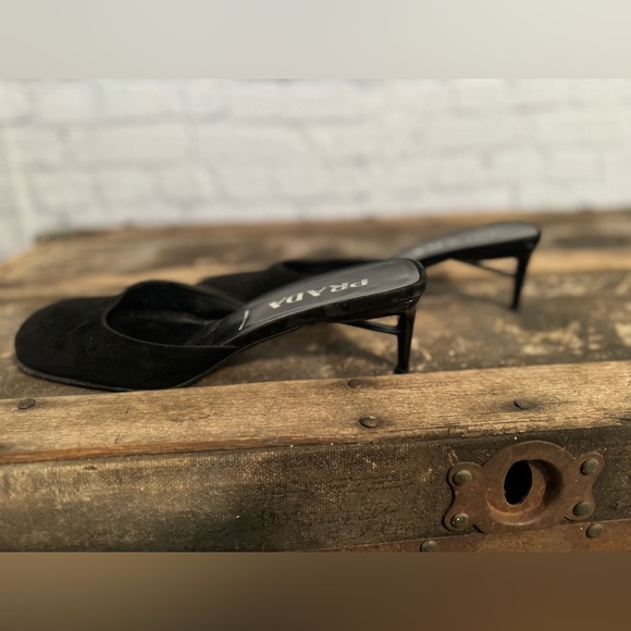 Prada Black Suede Mules - Picture 6 of 8